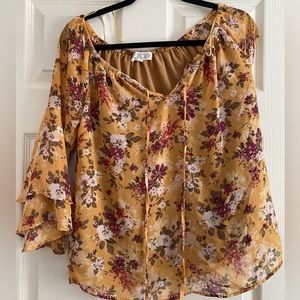 Pink rose boho floral top